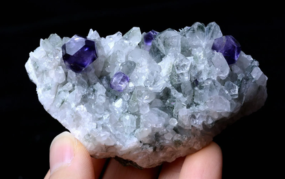 126.58g COLLECTION GEM LEVEL PURPLE FLUORITE & CLEAR CRYSTAL MINERAL SPECIMENS