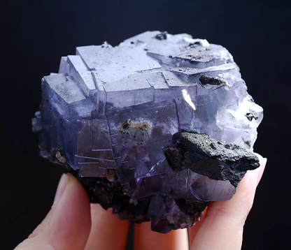 333g Natural Phantom Purple Fluorite & Wolframite Mineral Specimen/Yaogangxian