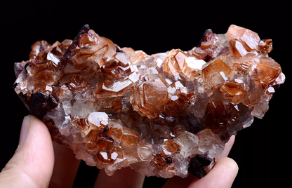 238g Natural Red Hexagon Calcite Mineral Specimen/ Hubei China