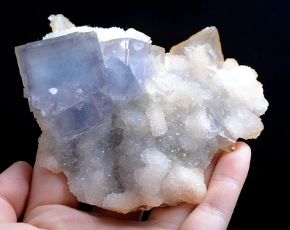 284g Natural Phantom Window Blue Purple Cubic Fluorite CLUSTER Mineral Specimen