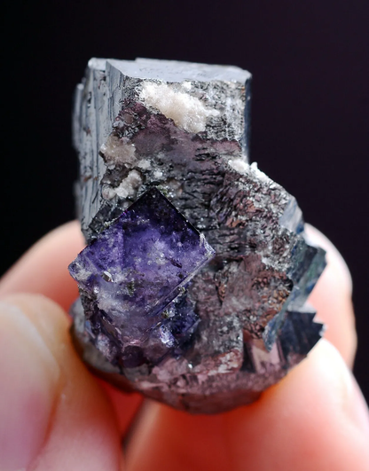 34.0g Natura Purple FLUORITE  Arsenopyrite Mineral Specimen/ Yaogangxian  China