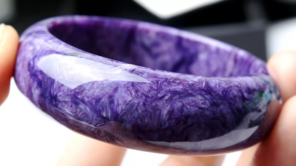 Natural Purple Charoite Gem Grade Crystal Woman Bangle Inner Diameter 57.50mm