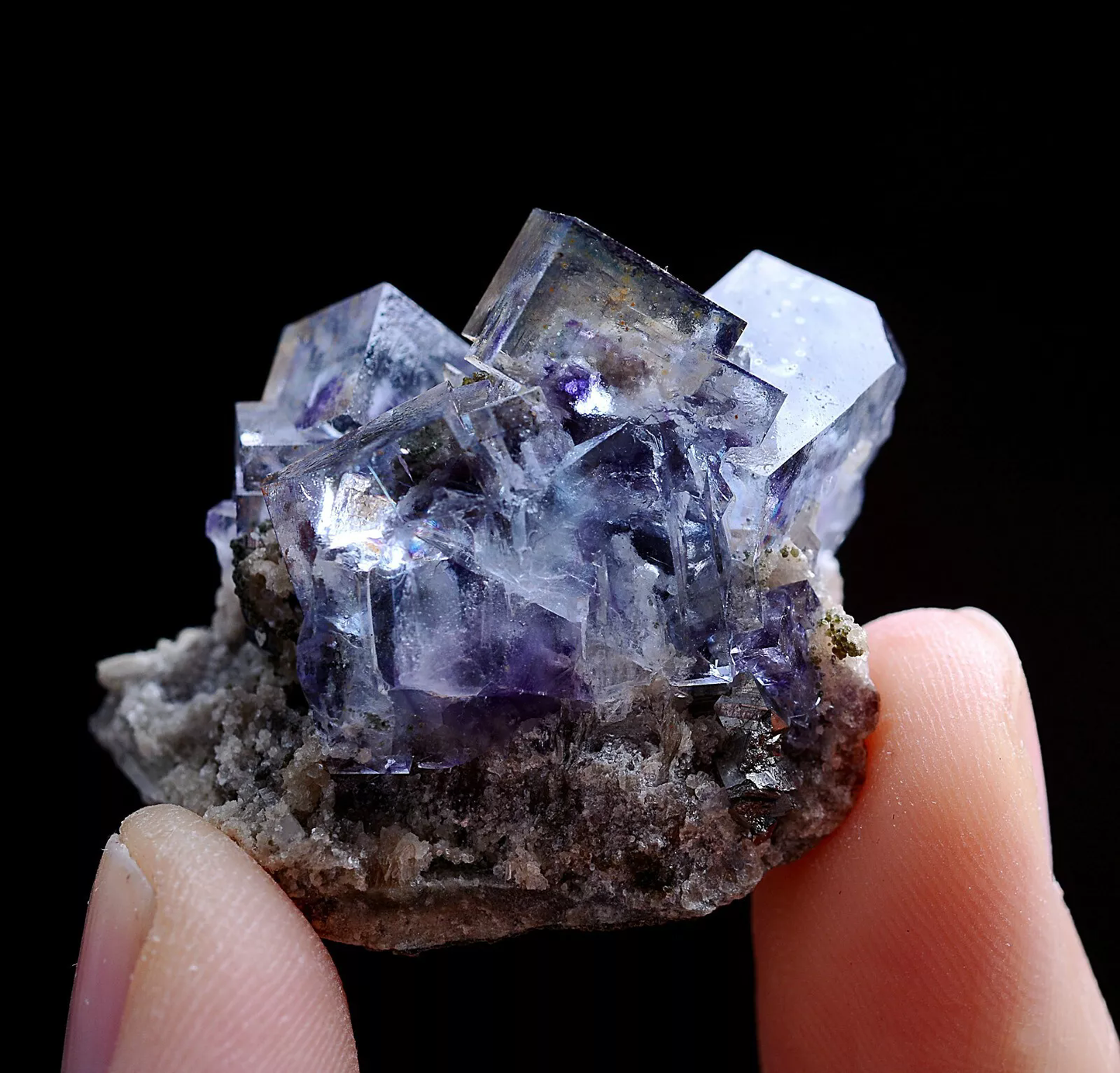 20g Natural Purple Blue Fluorite & Arsenopyrite Mineral Specimen/Yaogang  xian