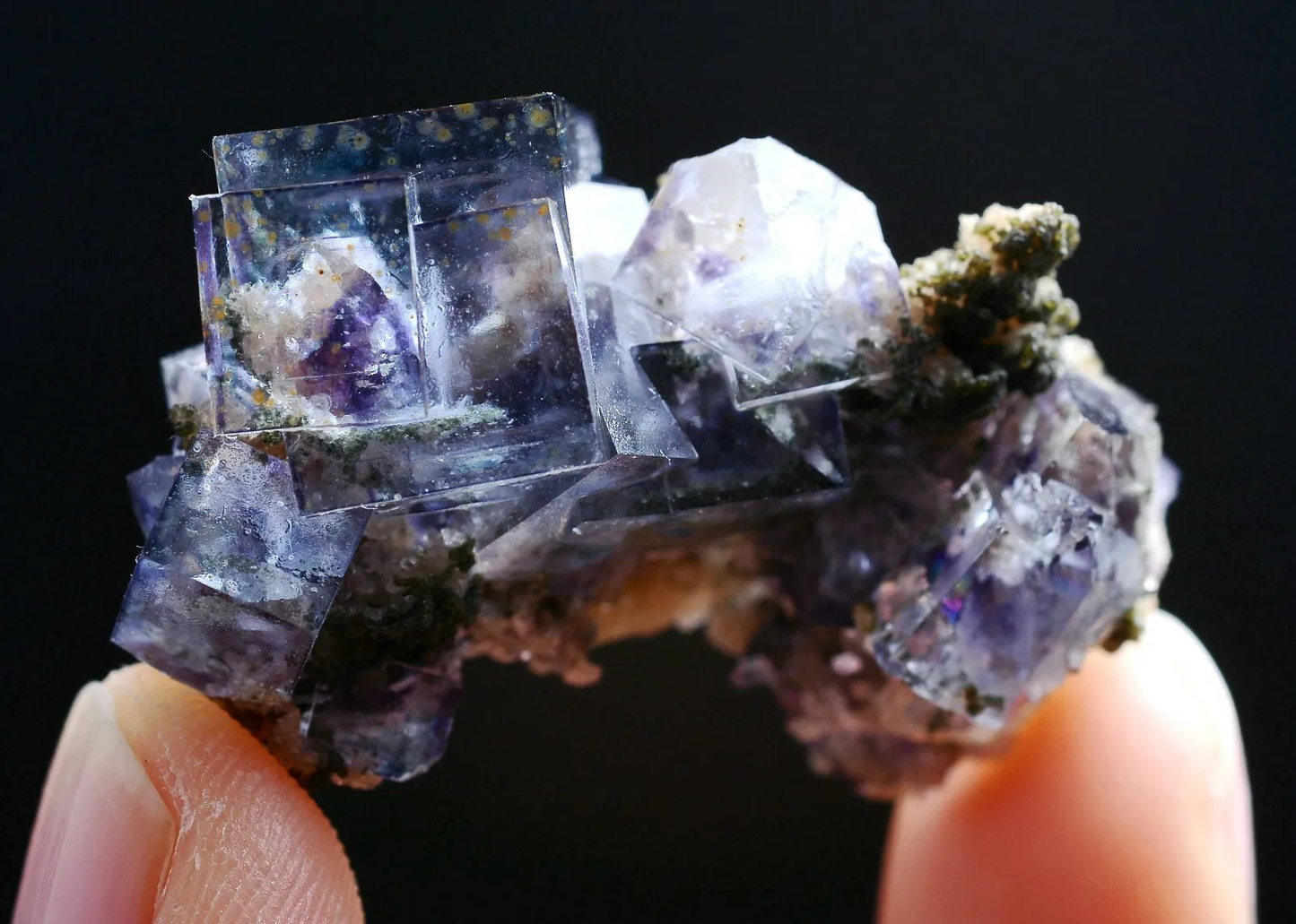 16gNatural Purple Blue Fluorite & Crystal Cluster Mineral Specimen/ Yaogangxian