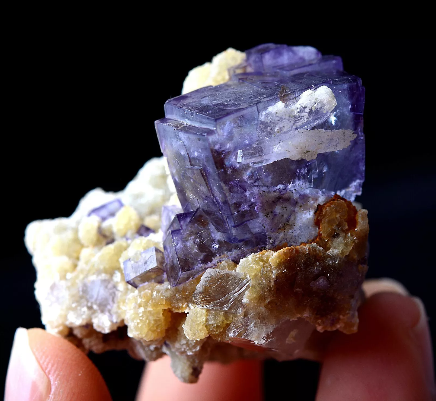 40.4gRARE PURPLE FLUORITE DOLOMITE CRYSTAL MINERAL SPECIMEN/Yaogangxian China