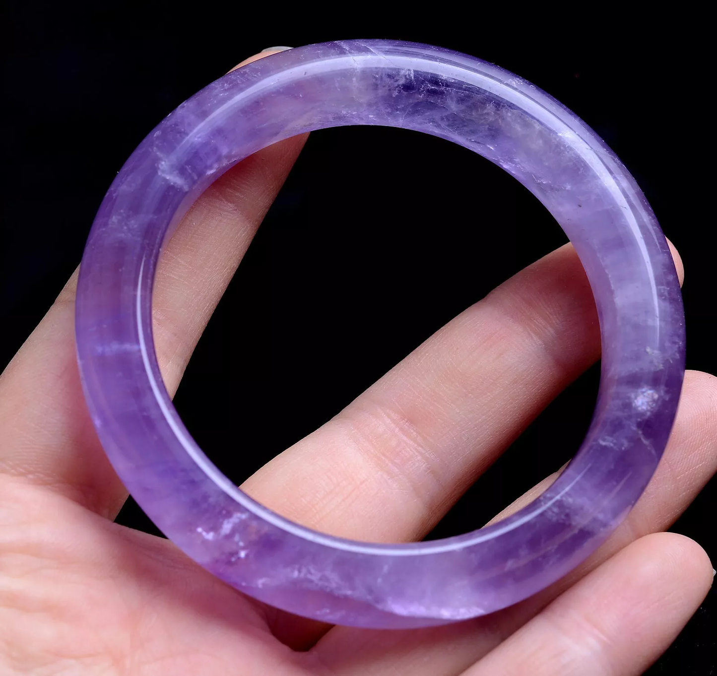 Natural Lavender Amethyst Quartz  Crystal Madam Bangle Inner Diameter 57mm