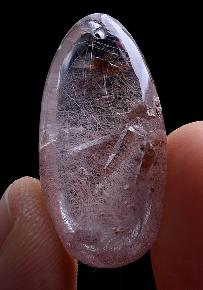 6.1g  Natural Gold Rutilated Quartz Crystal "Stone Inside Stone" Cure Pendant