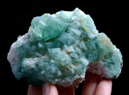 249gNatural Phantom Window Green Purple Cubic Fluorite CLUSTER Mineral Specimen