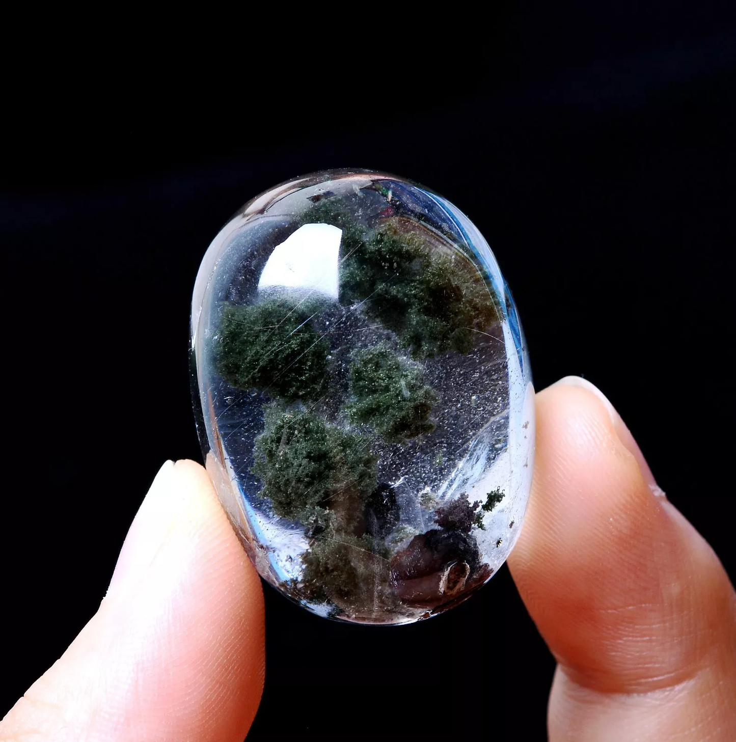 Natural Clear Green Phantom Ghost Quartz Crystal Pendant Healing Jewelry 25.57g