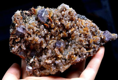 526gNatural Purple Fluorite & Calcite Dolomite Mineral Specimen/Inner Mongolia