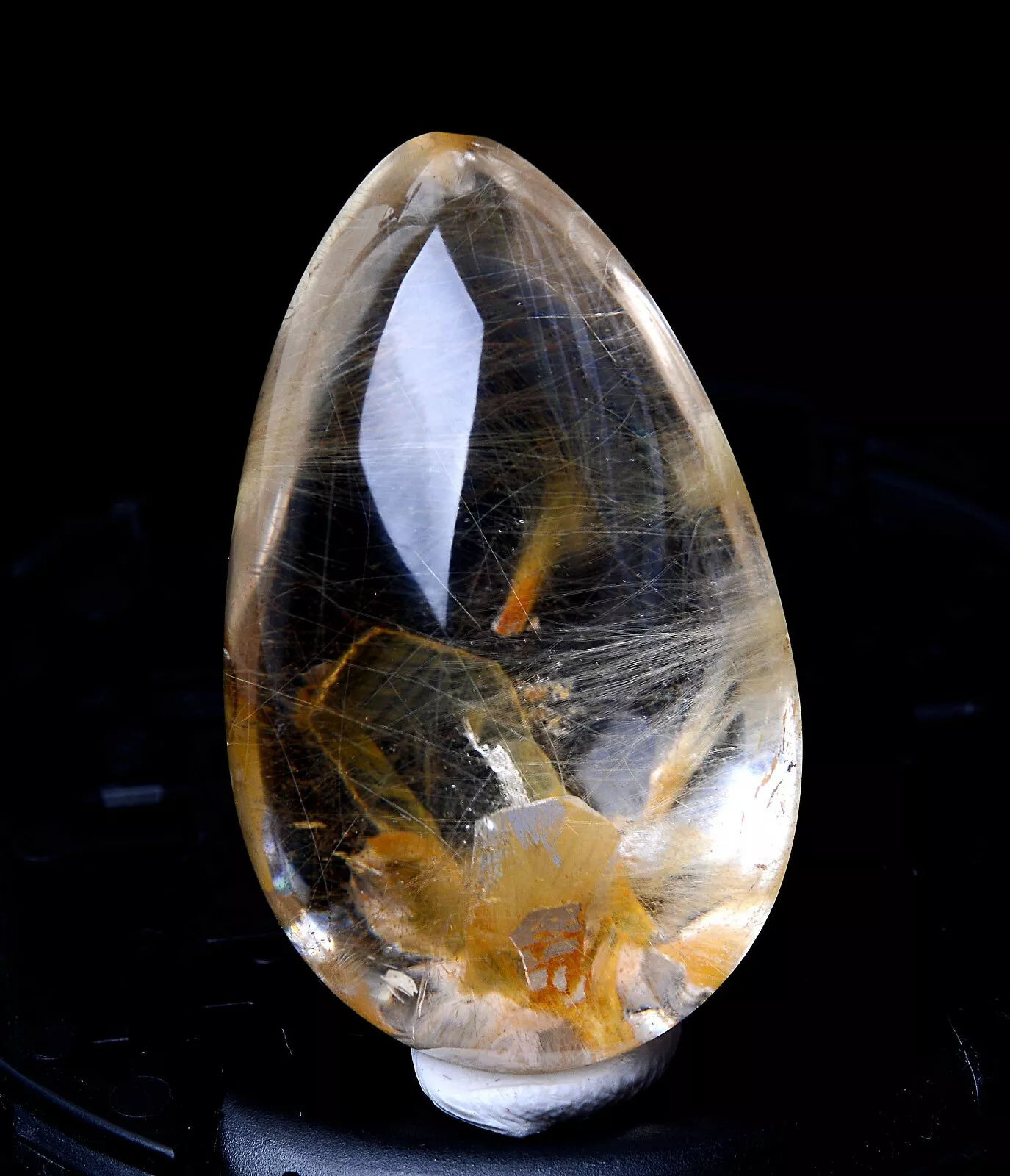 Natural Gold Hair Rutilated "Stone Inside Stone"Quartz Crystal Pendant 97.95ct