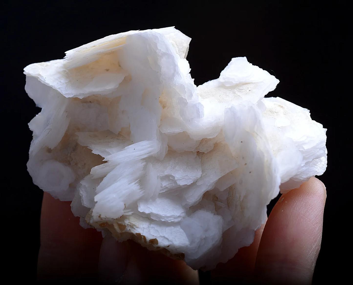 55.g New Find Natural Rare White Ladder-Like Calcite & Crystal Mineral Specimen