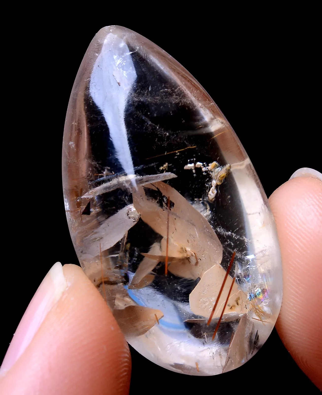 51.65ct RARE NATURAL Clear Mica Quartz "Stone in Stone" Crystal Pendant Healing