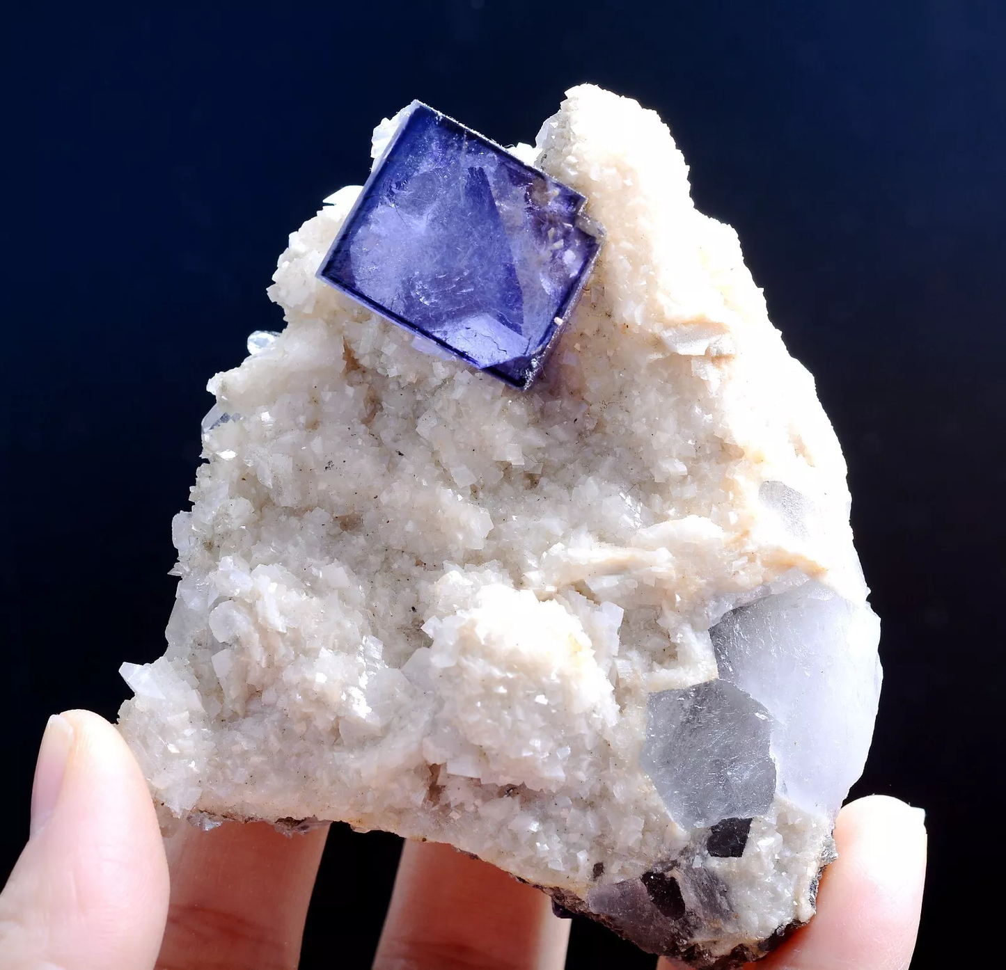 190g Natural Window Purple Fluorite &Crystal Mineral Specimen/Yaogangxian China