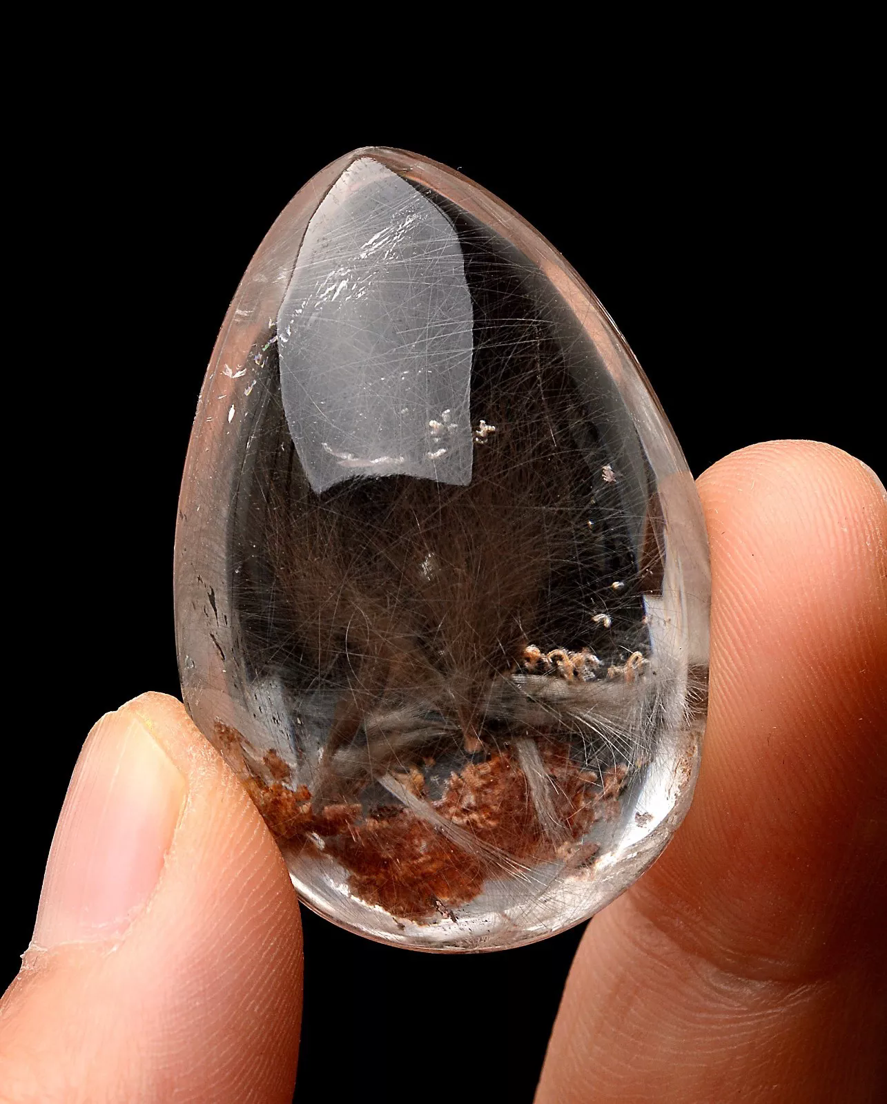 16.48g Natural Beautiful Silver Rutilated Quartz Titanium Crystal Pendant