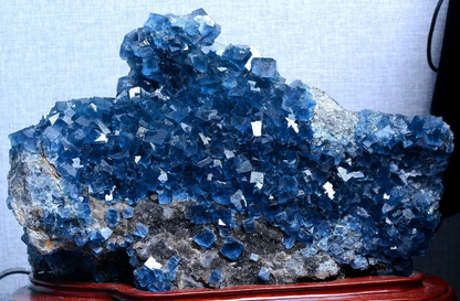 25.1LB New Find Transparent Blue Cube Fluorite CRYSTAL CLUSTER Mineral Specimen