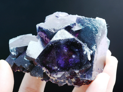 198.g Natural Devil's Eye Purple FLUORITE Mineral Specimen/Inner Mongolia  China