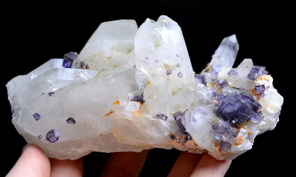 583g Natural Window Purple Fluorite & Crystal Mineral Specimen/Yaogang xian