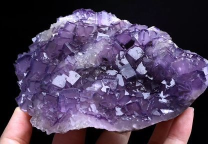 580g Natural Phantom Window Purple Fluorite CRYSTAL CLUSTER Mineral Specimen