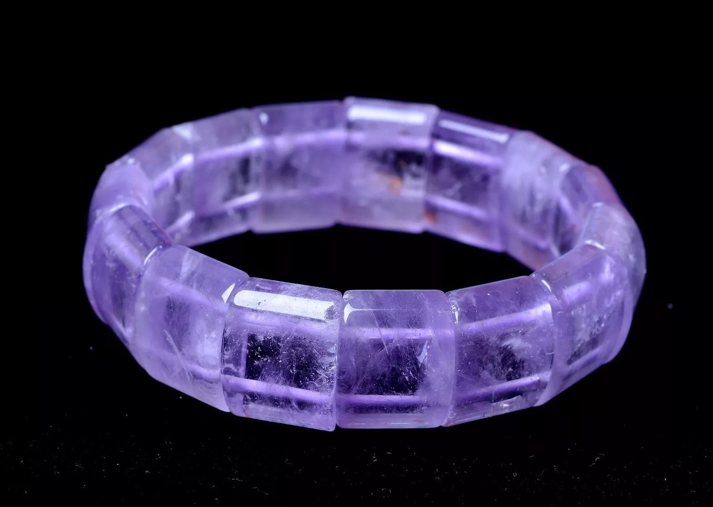 Natural Lavender Amethyst Crystal Woman Cure Bangle Inner Diameter 53mm Elastic