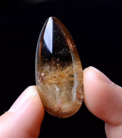 48.05ct Natural Gold Rutilated Quartz Crystal Woman Men Cure Powerful Pendant