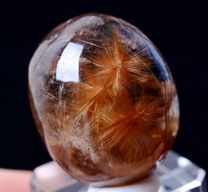 NATURAL GOLD RUTILATED QUARTZ CRYSTAL CURE POWERFUL SUNFLOWER PENDANT  18.78g