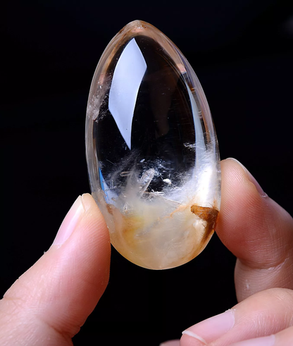 39.07g Natural Clear Rutilated "Stone Inside Stone"Quartz Crystal Pendant