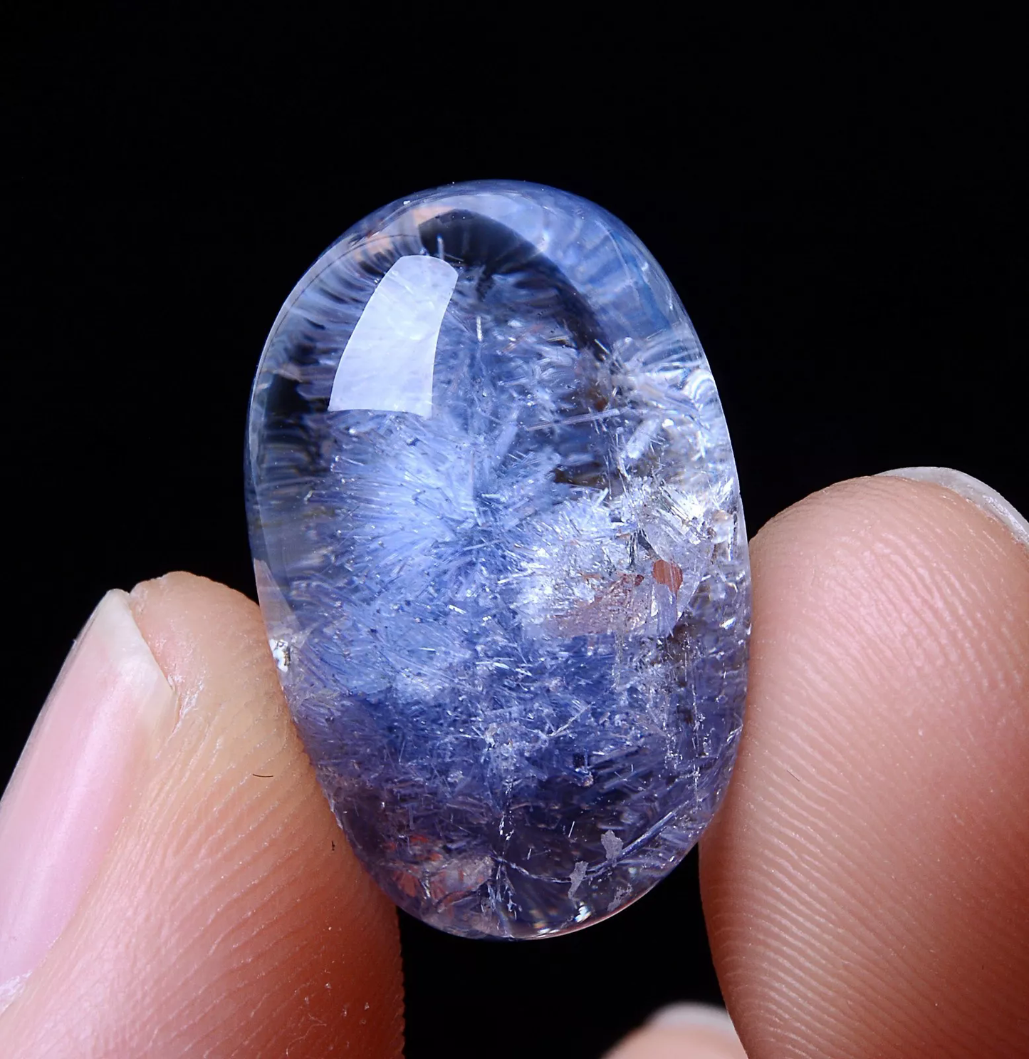 RARE! NATURAL CLEAR GEM GRADE BLUE DUMORTIERITE CRYSTAL PENDANT SPECIMEN  3.6g