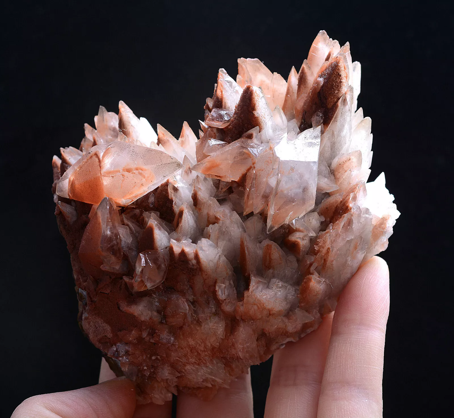 284g Natural red double-pointed Calcite Mineral Specimen / Hubei  China