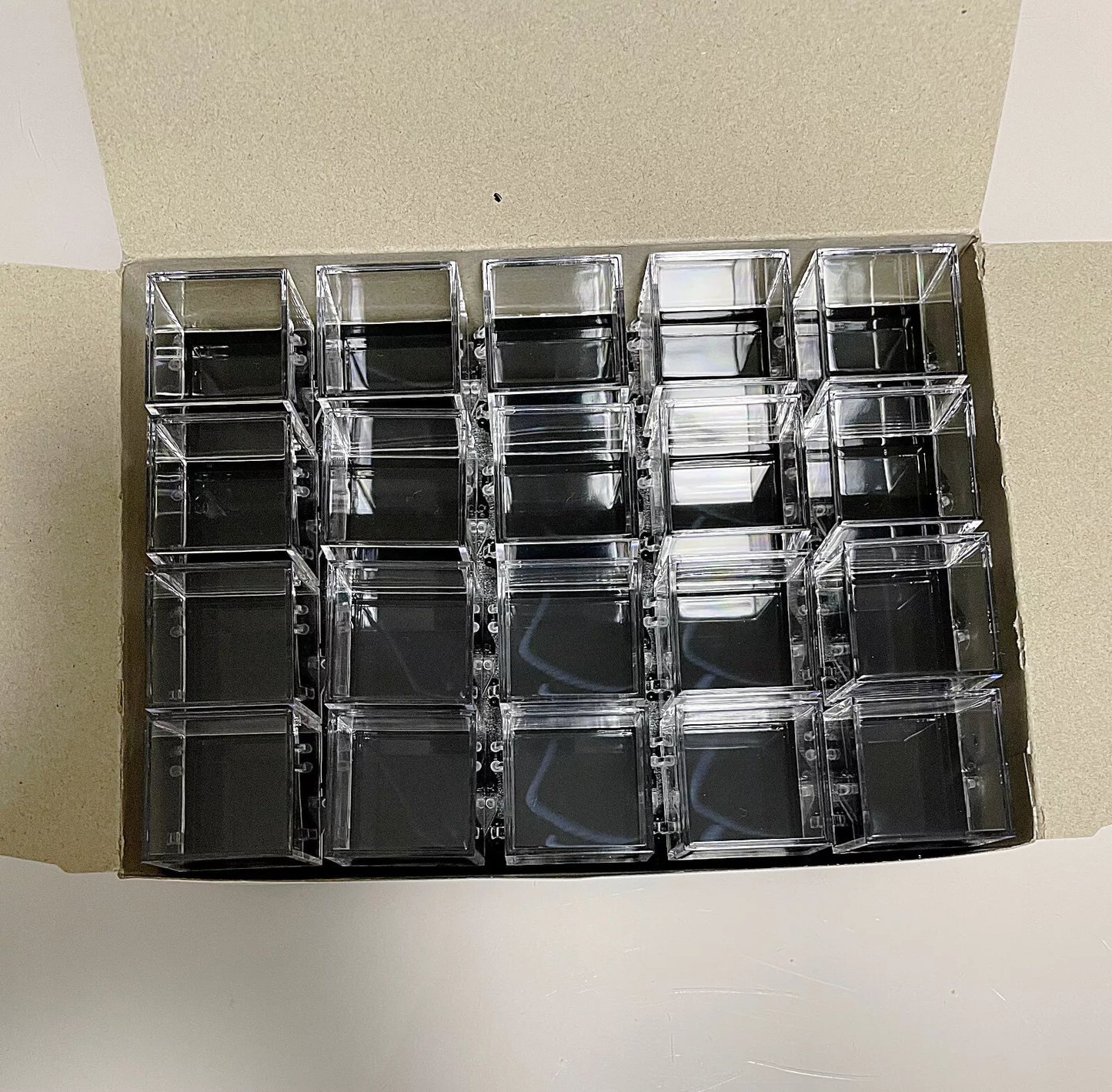 12pcs Acrylic Display Box Mineral Specimen Jewelry Square Collecting Case