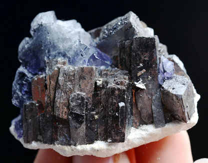 88gNatura Rare Purple Fluorite Arsenopyrite Mineral Specimen/Yaogangxian China