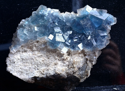 1303.g New Find Transparent Blue Cube Fluorite Crystal Cluster Mineral Specimen