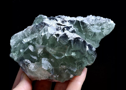 449g Natural Clear Green Fluorite & Crystal Mineral Specimen/Xianghualing China