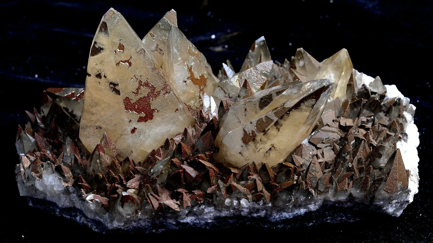 1549gNatural Perfect Dipyramidal Yellow Calcite CLUSTER Mineral Specimen/China