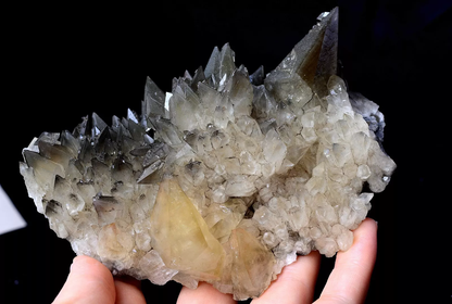 584g Natural Perfect Dipyramidal Yellow Calcite CLUSTER Mineral Specimen/China