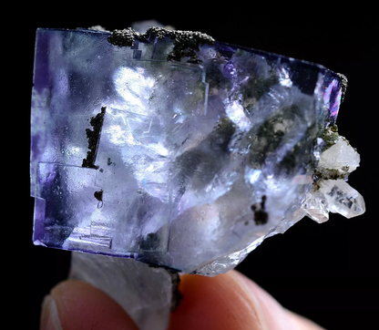 20g Natura Clear Purple FLUORITE & Pyrite Mineral Specimen/Yaogangxian China