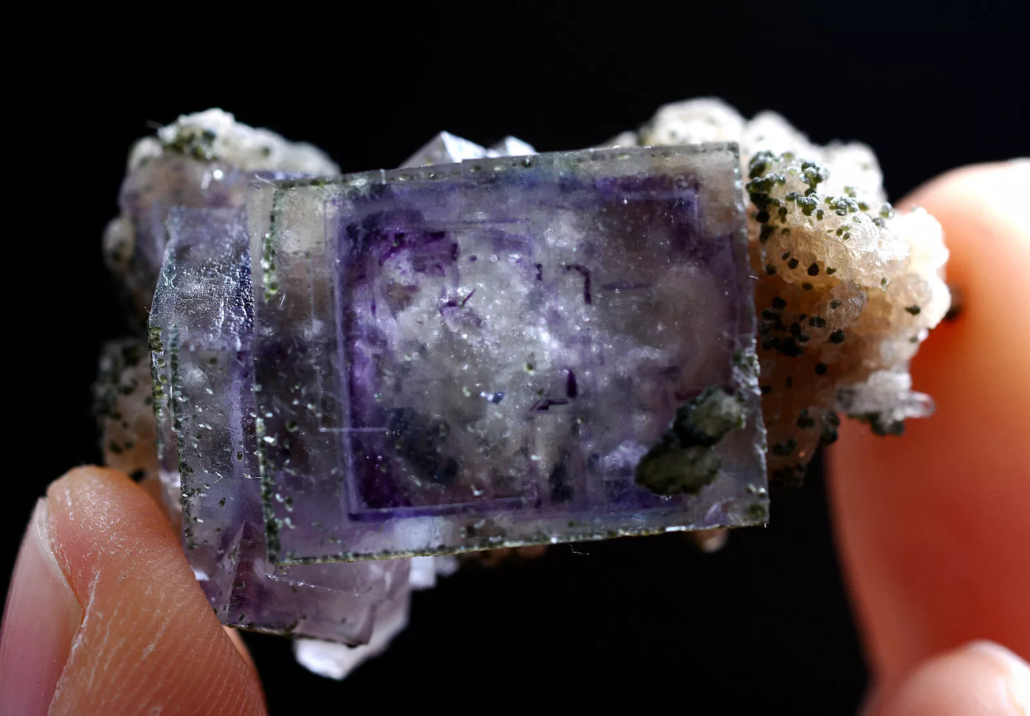 18g Natural Phantom window Purple FLUORITE Mineral Specimen /Yaogangxian China