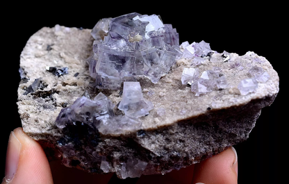 106.g Newly DISCOVERED RARE CUBE PURPLE FLUORITE MINERAL SAMPLES/Yao Gang Xian