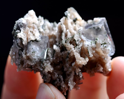 23g Natural Transparent Fluorite & Calcite Mineral Specimen/Yaogangxian  China