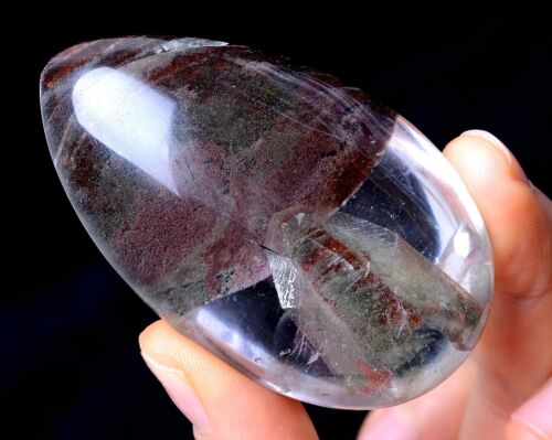 357.95ctNatural Green & Red Phantom Quartz Crystal "Stone Inside Stone" Pendant