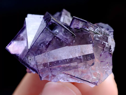 16g Newly DISCOVERED RARE CUBE PURPLE FLUORITE MINERAL SAMPLES/YaOgang xian