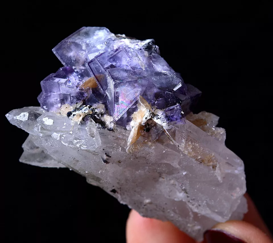 53.25g NEWLY DISCOVERED PURPLE FLUORITE & CRYSTAL SYMBIOTIC MINERAL SAMPLES