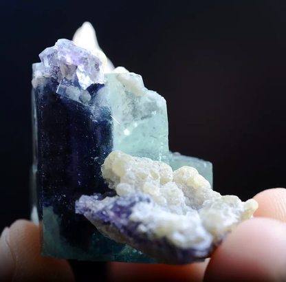 42g Natural Green Purple Strip FLUORITE Mineral Specimen/Inner Mongolia China