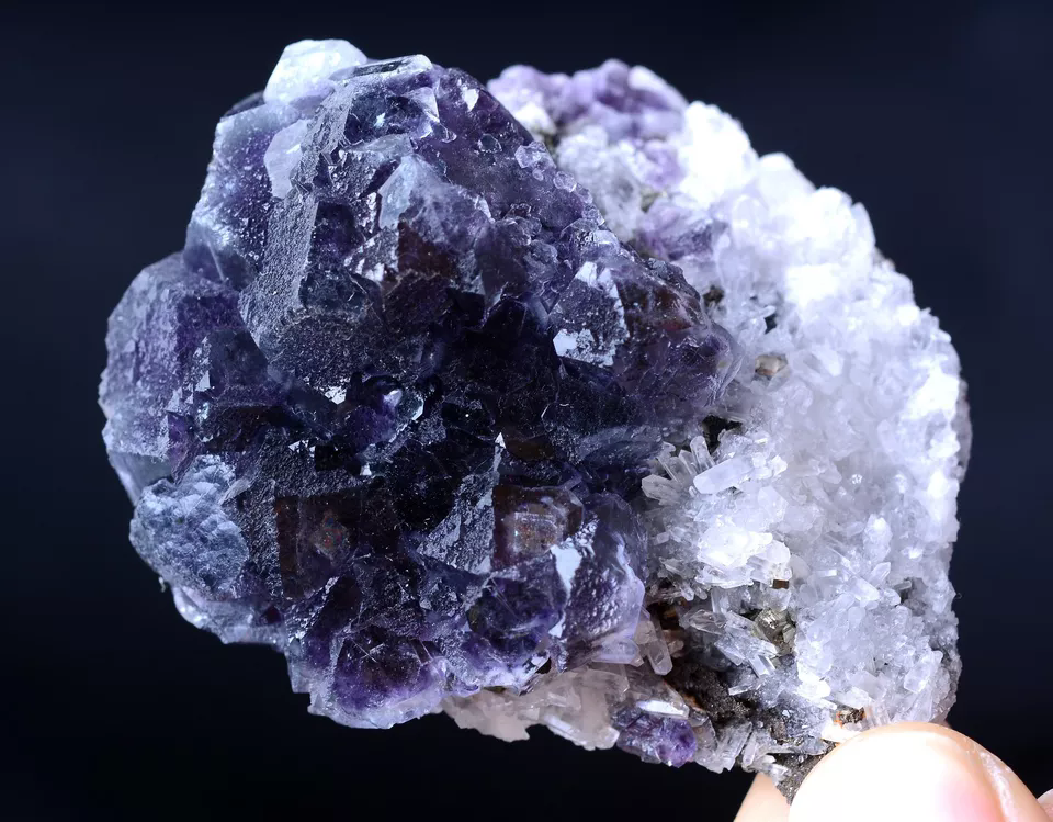 90.56g INNER MONGOLIA RARE PURPLE FLUORITE & CRYSTAL SYMBIOTIC MINERAL SPECIMEN