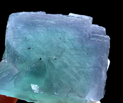 269gNatural Phantom Window Green Purple Cubic Fluorite CLUSTER Mineral Specimen