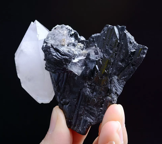 137g Natura Fluorite & Wolframite & Crystal Mineral Specimen/Yaogangxian China