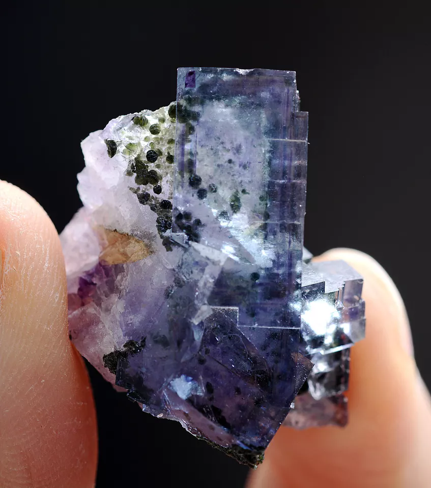 14.g Natural Phantom window Purple FLUORITE Mineral Specimen /Yaogangxian China