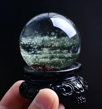 117g Natural Beauty Clear Green Phantom Ghost Quartz Crystal Healing Ball