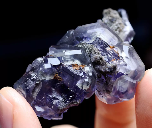 35.g COLLECTION NEWLY DISCOVERED RARE CUBE PURPLE FLUORITE MINERAL SAMPLES