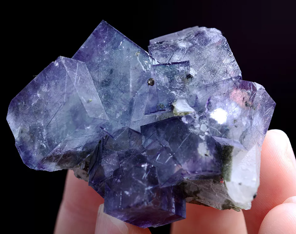 44.gNatural Bismuthinite Purple FLUORITE & Crystal Mineral Specimen/Yaogang xian